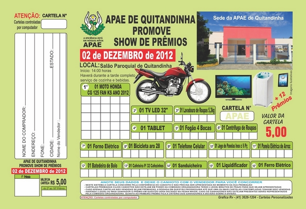 APAE promove Show de Prêmios