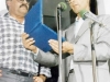 Jota Sartori, ao lado do então diretor da emissora, Augustinho Vinotti
