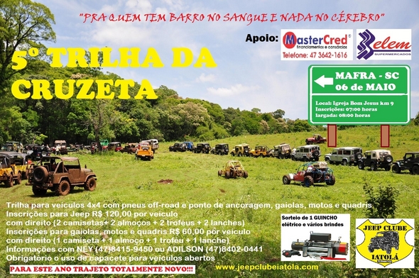 5ª Trilha da Cruzeta será no próximo domingo em Mafra