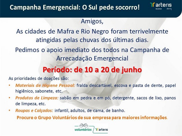 Autopista Planalto Sul inicia campanha emergencial