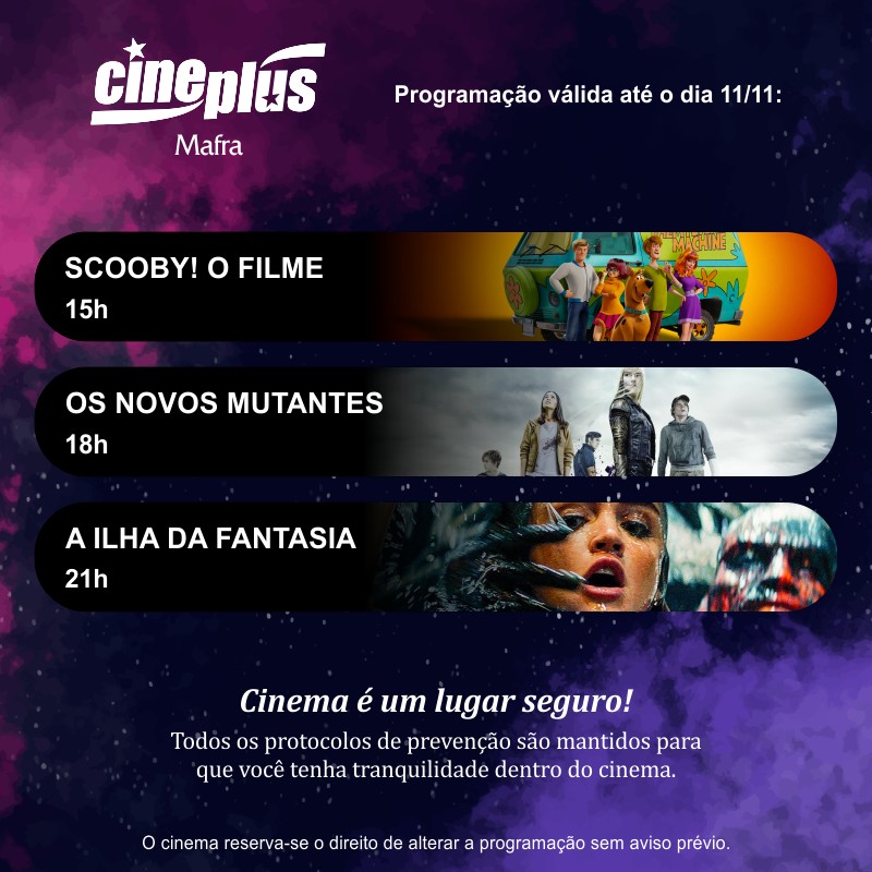 Programação de filmes no Cineplus Emacite