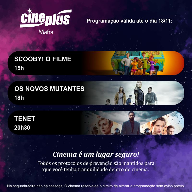 Programação de filmes no Cineplus Emacite