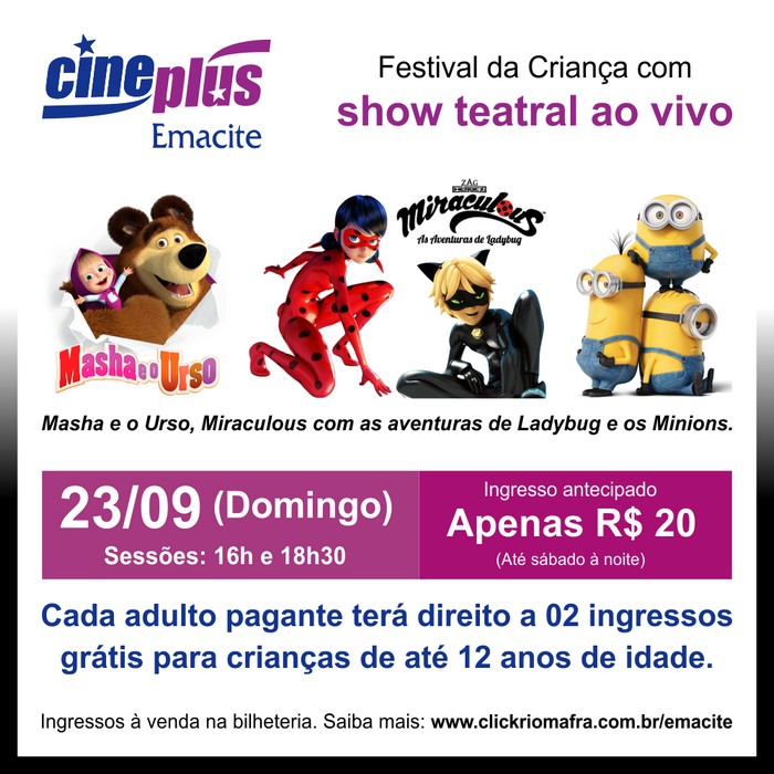 Festival da Criança no Cineplus Emacite