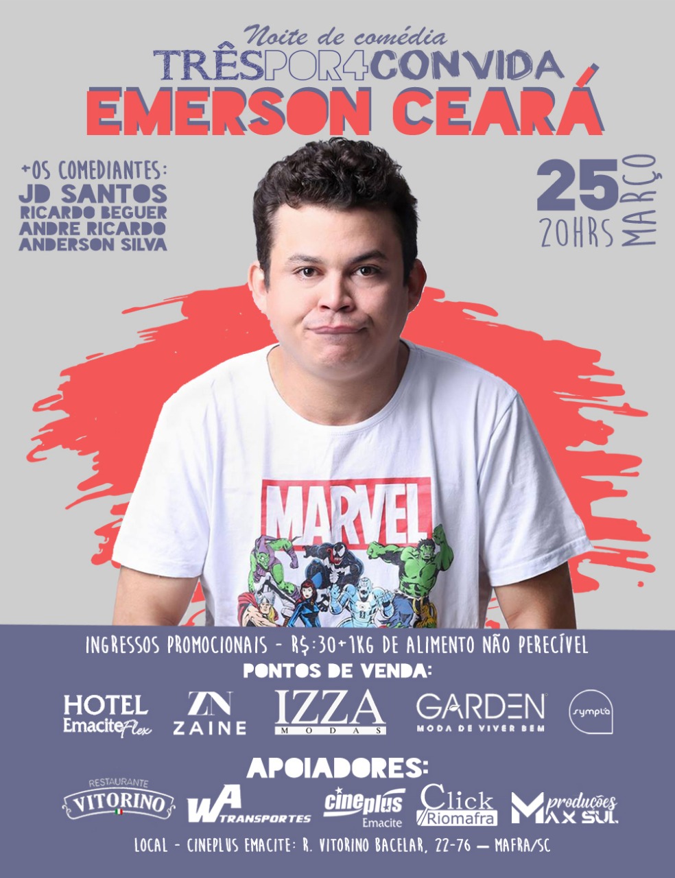 Noite de comédia com Emerson Ceará