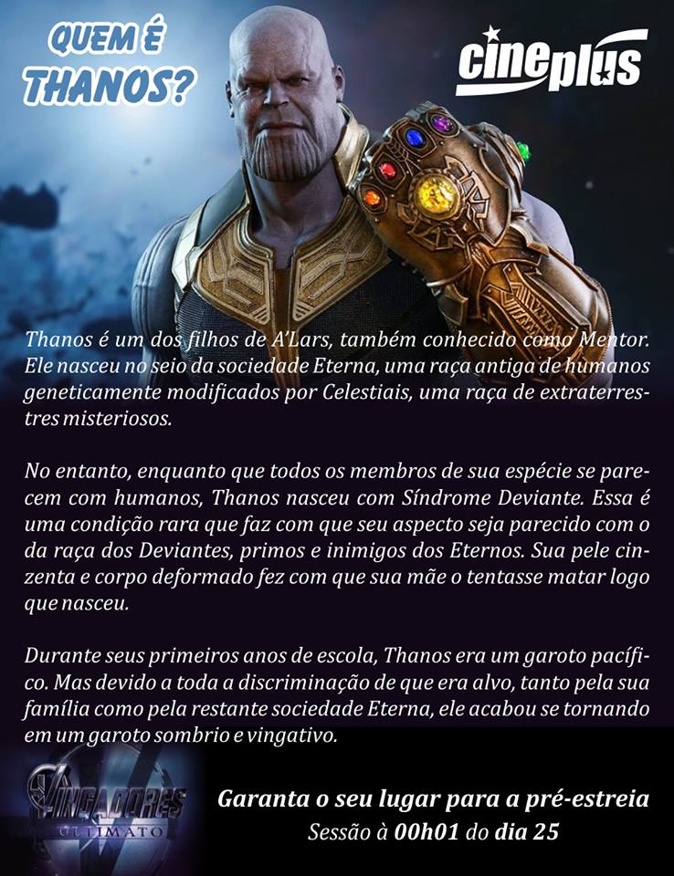 Saiba quem é Thanos, o vilão do filme Vingadores Ultimato