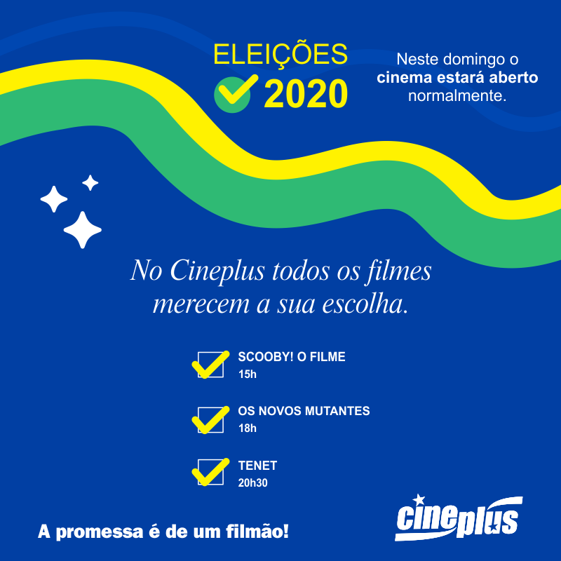 Neste dia de eleições o cinema estará aberto normalmente