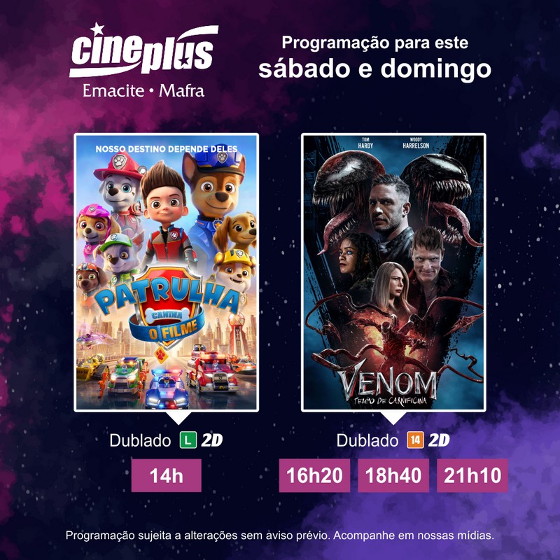 Programação Mafra - Sábado e domingo