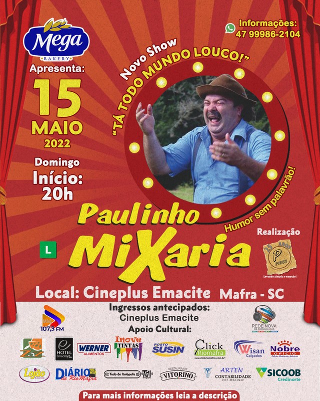 Cineplus Emacite terá show com Paulinho Mixaria dia 15 de maio (1)