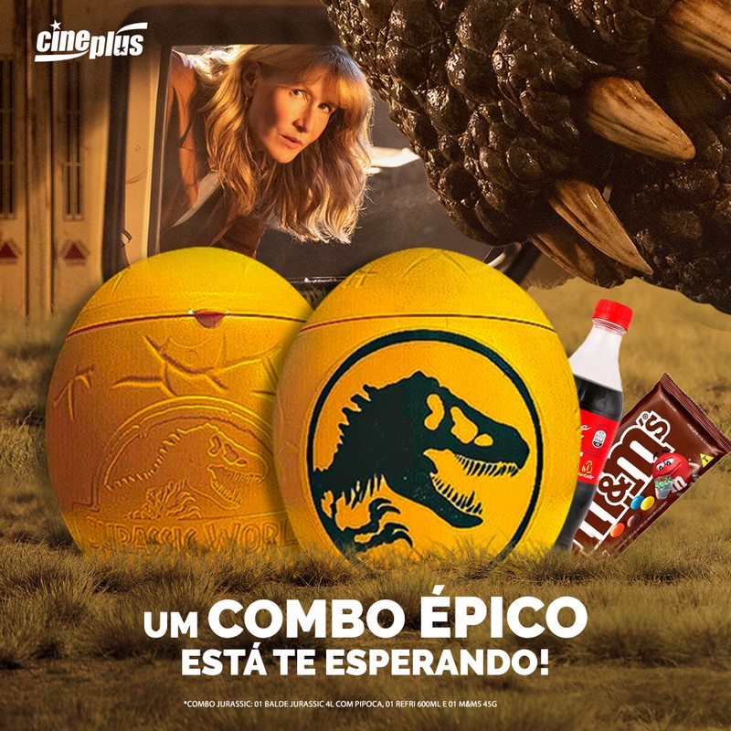 O Combo Jurassic é épico! Garanta o seu na rede Cineplus