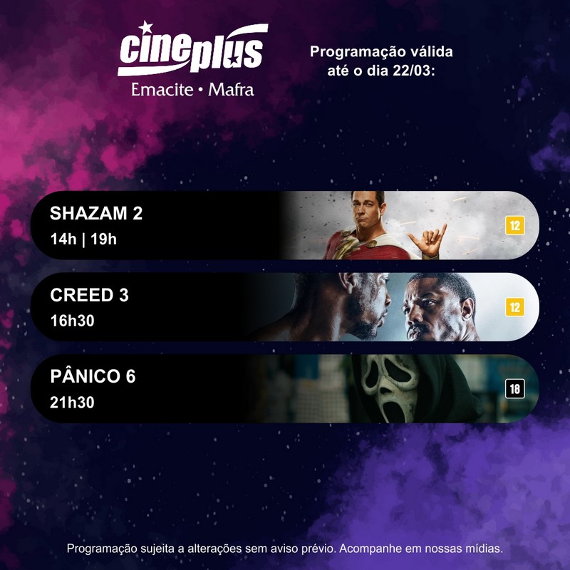 Shazam 2” e “Creed 3” estreiam nesta quinta-feira no Cineplus Emacite