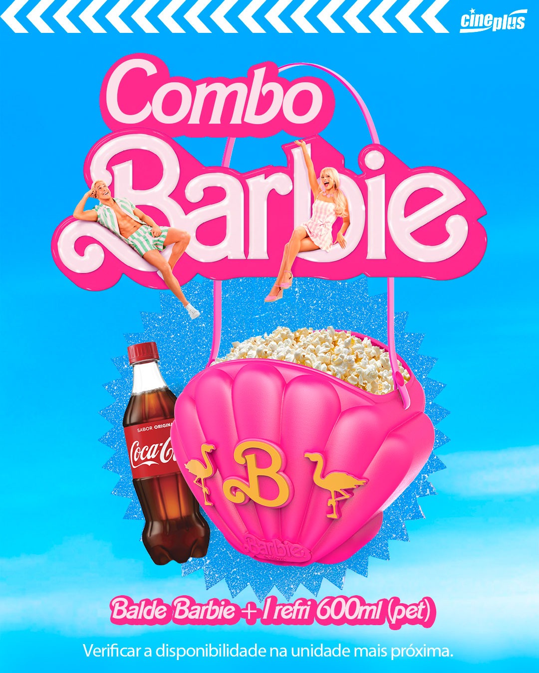 Combo Barbie Cineplus balde bolsa