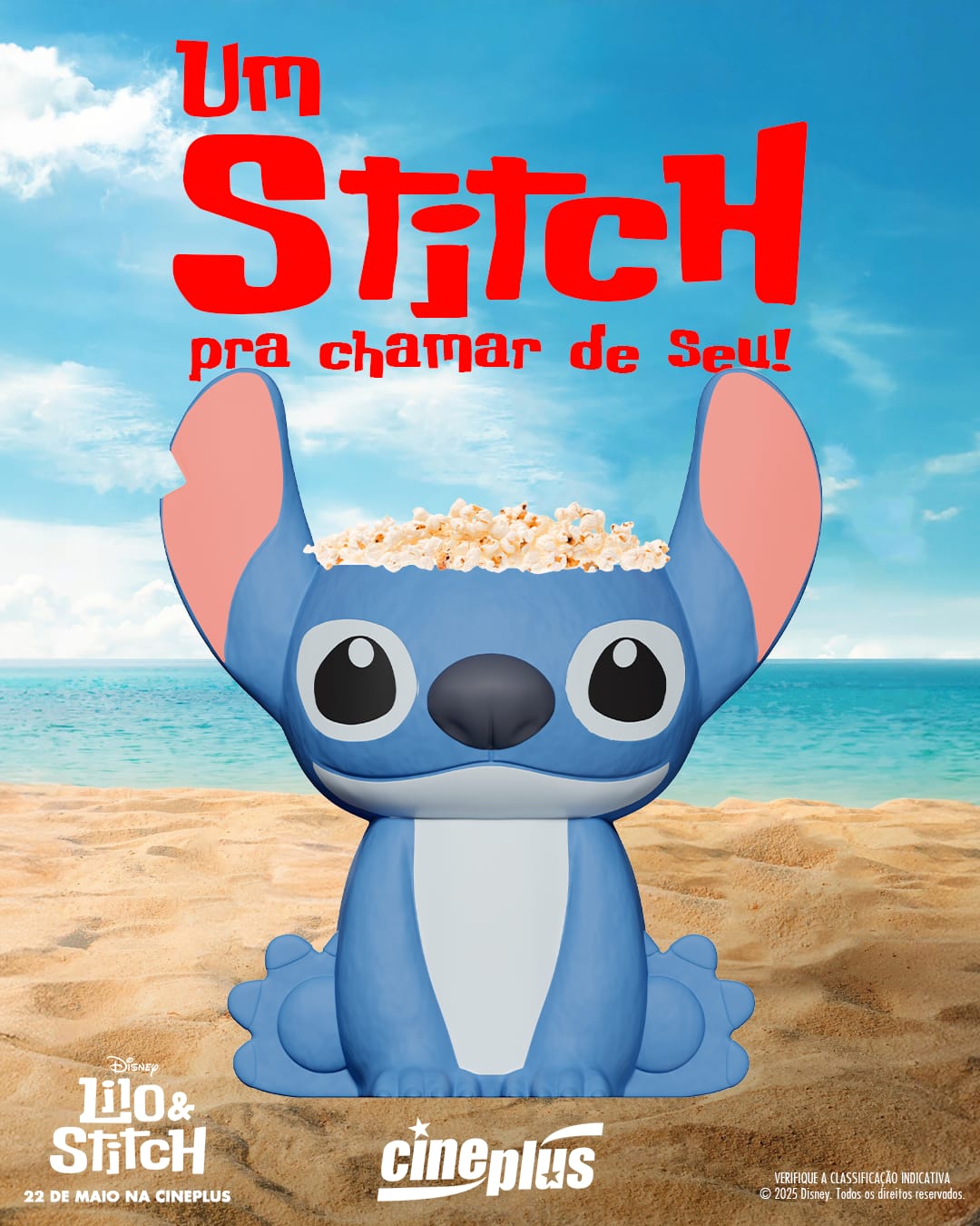 Cineplus Emacite tera balde personalizado do filme Lilo e Stitch