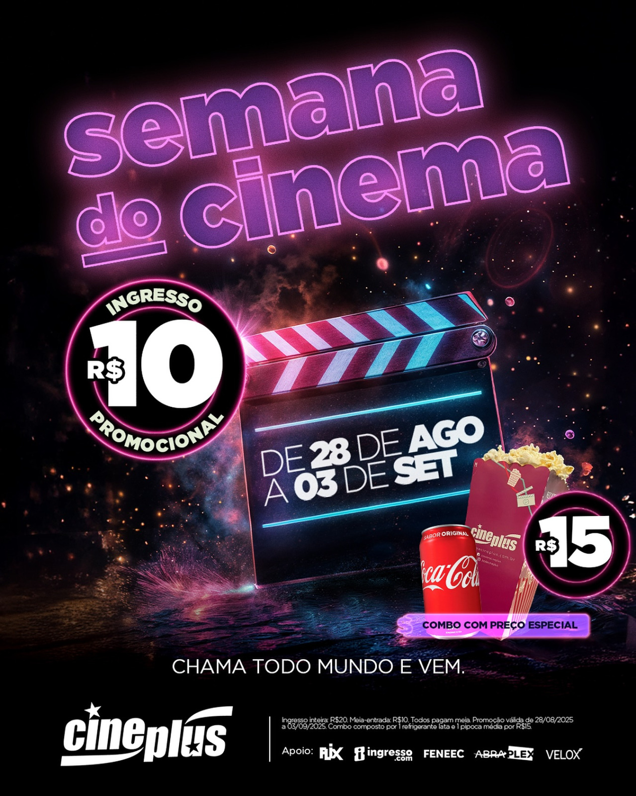 Semana do Cinema inicia nesta quinta-feira com ingresso a R$ 10