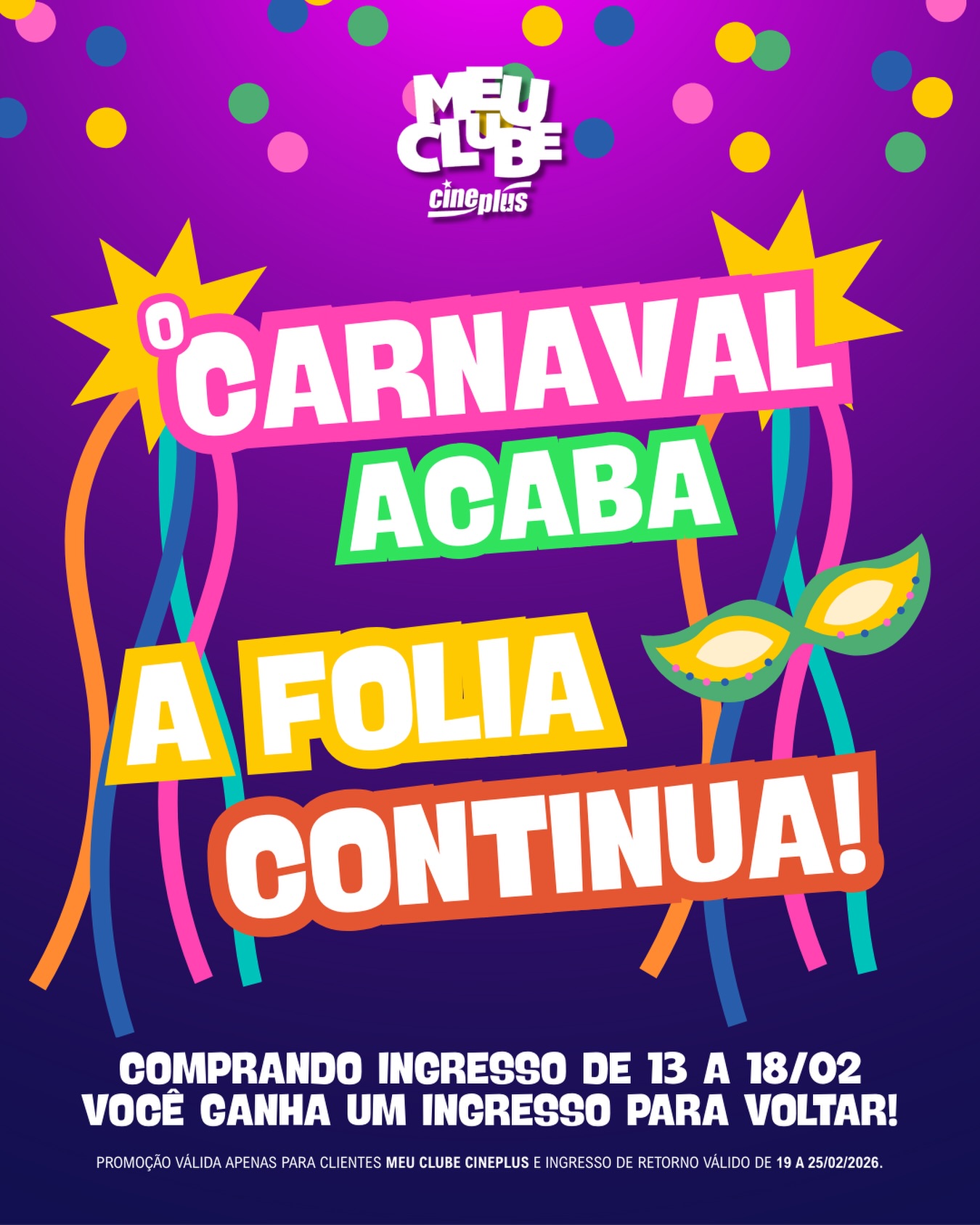 Promocao de Carnaval da rede Cineplus