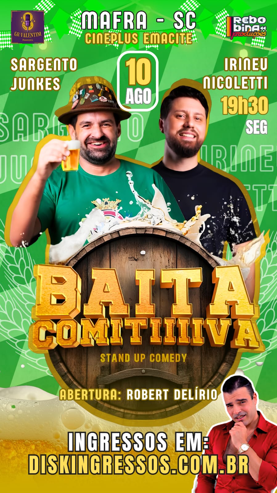 Show de humor com Sargento Junkes e Irineu Nicoletti no Cineplus Emacite