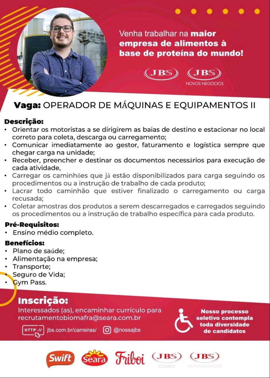 JBS Biodiesel de Mafra está contratando; confira as vagas (3)