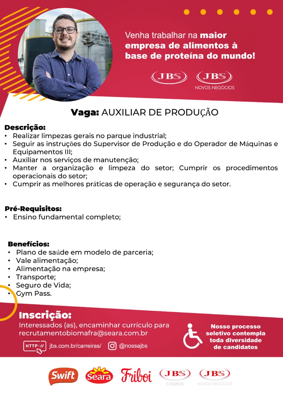 JBS Biodiesel está contratando em Mafra (2)