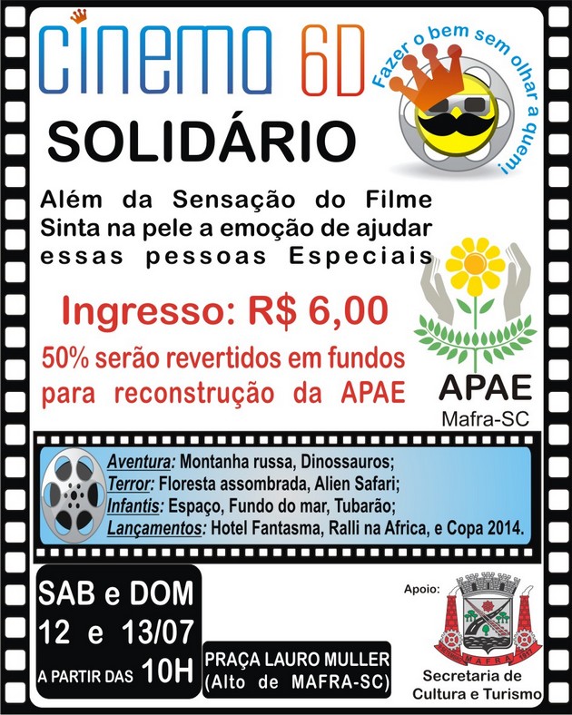 Concorra a 5 ingressos para curtir o Cinema 6D em Mafra