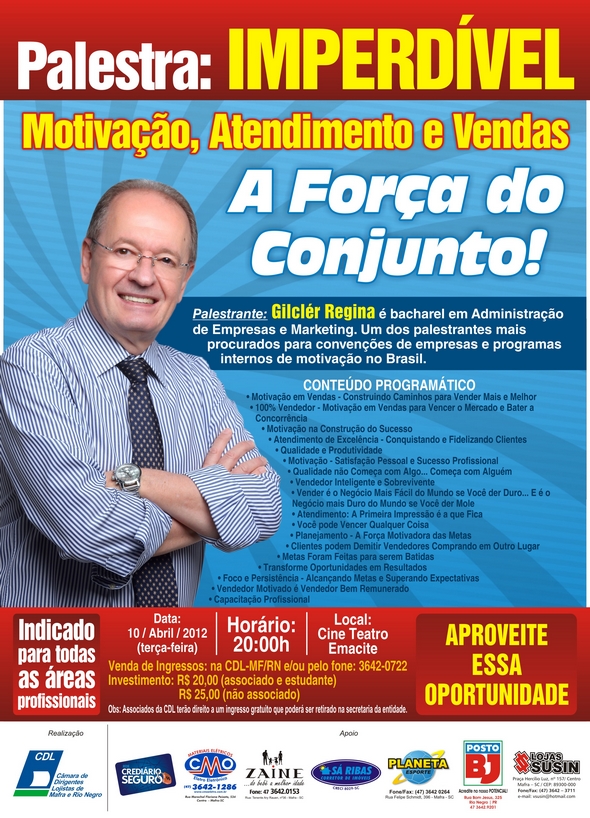 Palestra em Mafra com Gilclér Regina