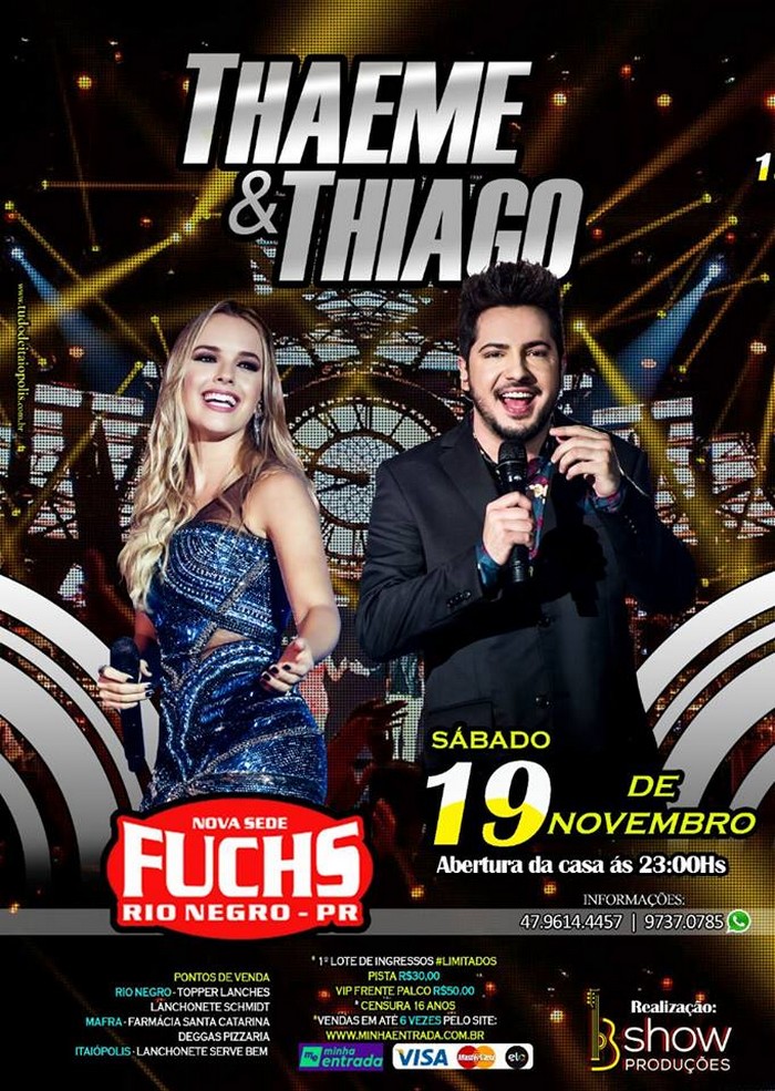 Show nacional com Thaeme & Thiago em Rio Negro