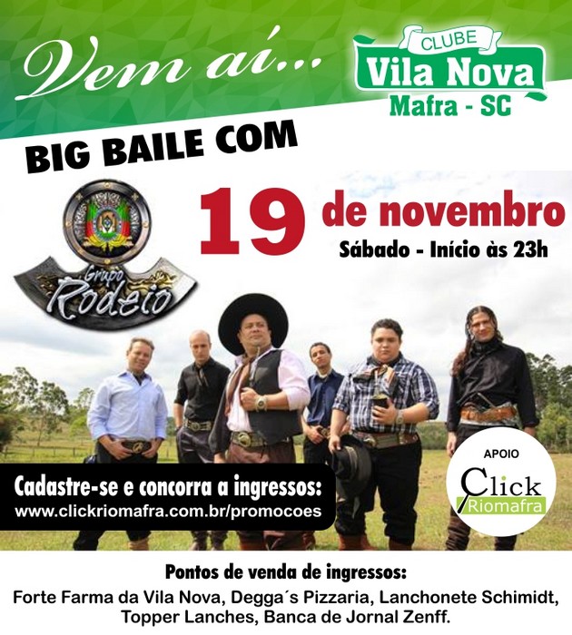 Baile com Grupo Rodeio no Clube Vila Nova