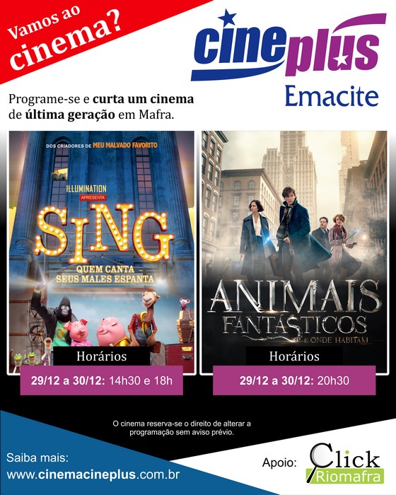 Em cartaz - Sing e Animais Fantásticos