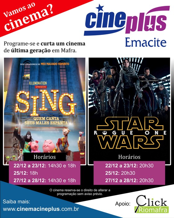 Em cartaz - Sing e Rogue One – Uma História Star Wars