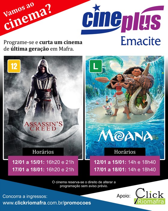 Em cartaz - Assassin’s Creed e Moana