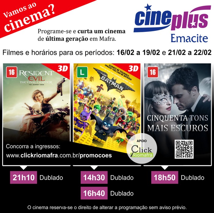 Em cartaz - Batman Lego, Cinquenta Tons Mais Escursos e Resident Evil