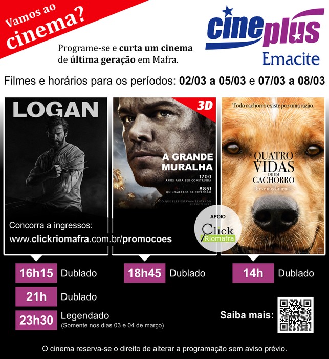 Logan, Quatro vidas de um cachorro e A Grande Muralha (28 fev 2017)