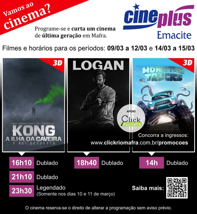Monster Trucks, Kong A Ilha da Caveira e Logan (07 mar 2017)