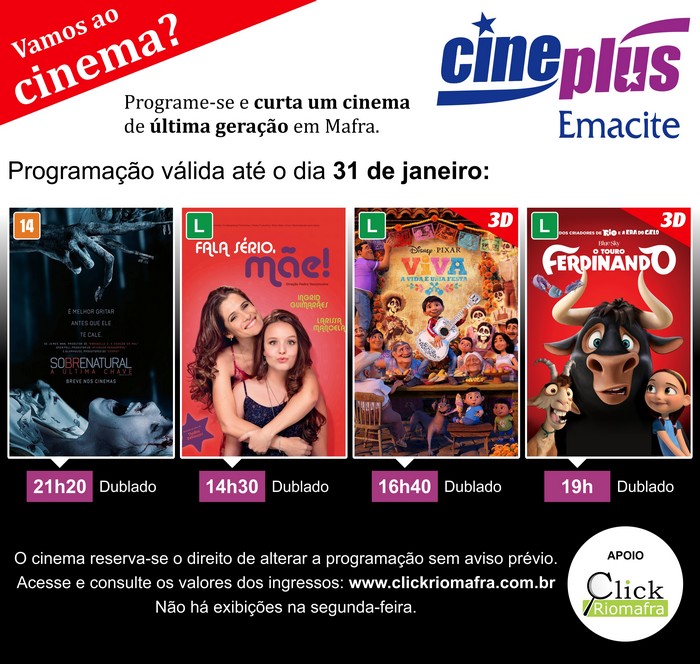 Sobrenatural, Fala Sério Mãe, Viva A Vida é Uma Festa e O Touro Ferdinando (24 jan 2018)