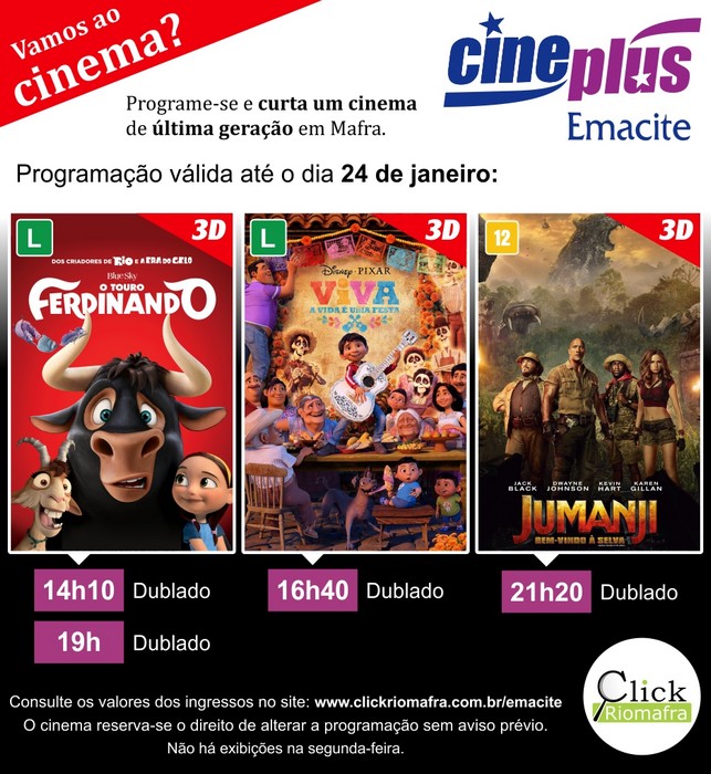 Viva A Vida é Uma Festa, Jumanji e O Touro Ferdinando (18 jan 2018)