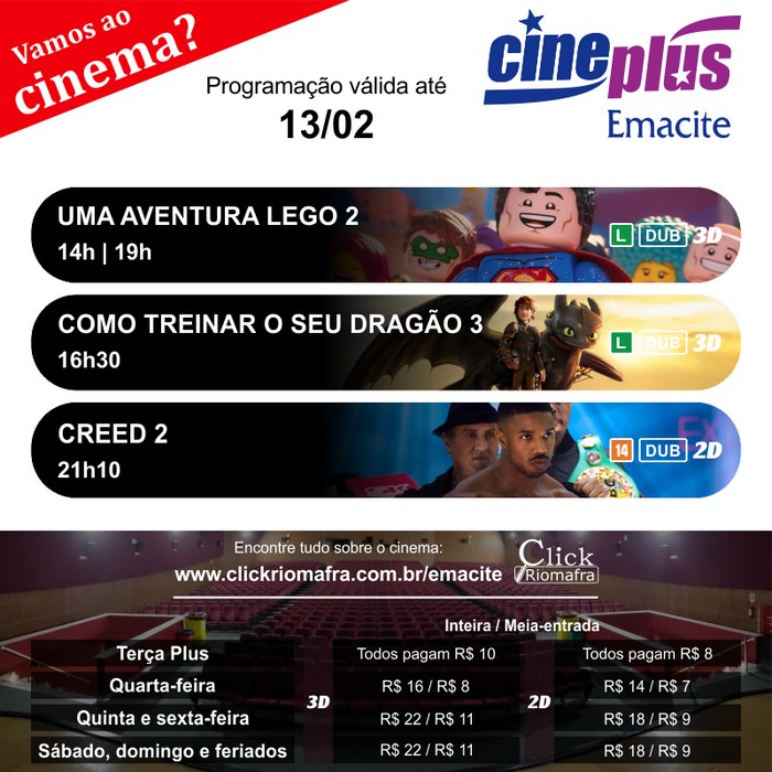 Concorra a ingressos para curtir o cinema na quarta-feira (dia 1302)