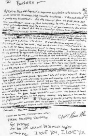 Foto da carta de Kurt Cobain.