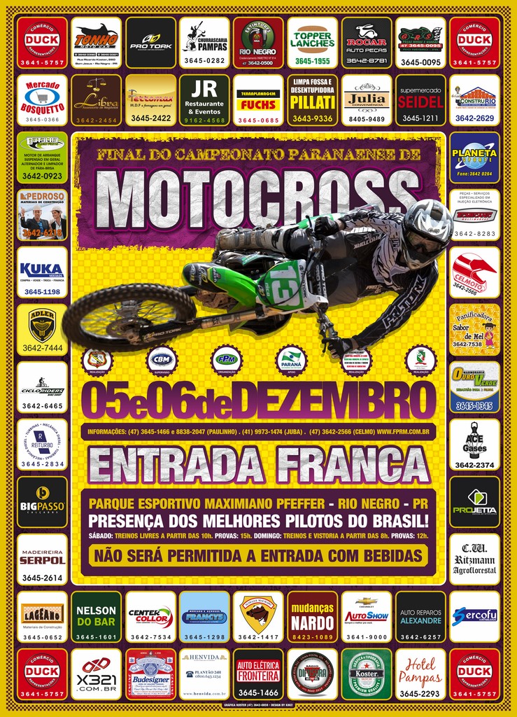 Final do Campeonato Paranaense de Motocross será realizada em Rio Negro