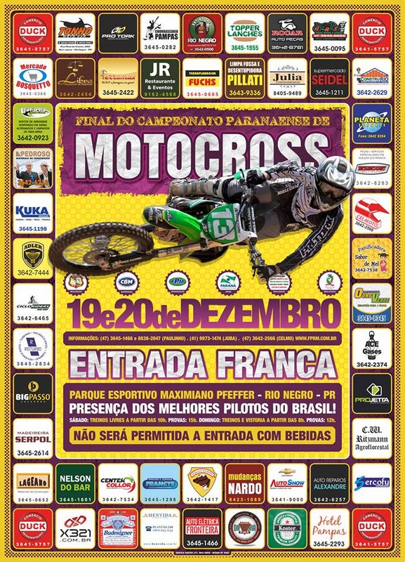 Final do Campeonato Paranaense de Motocross será realizada em Rio Negro