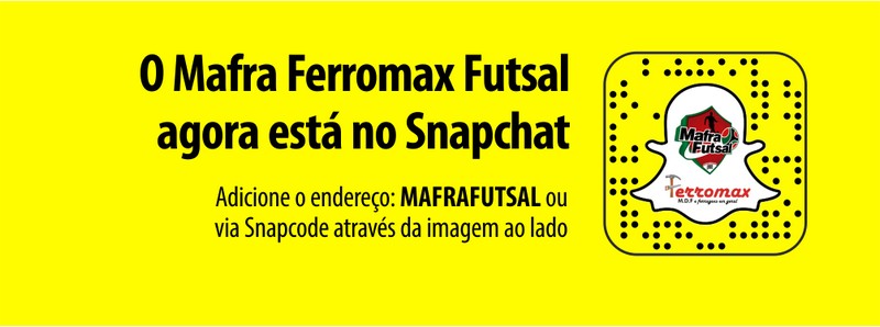 Aproxime a câmera do seu celular do fantasminha e adicione o Mafra Ferromax por meio do Snapcode