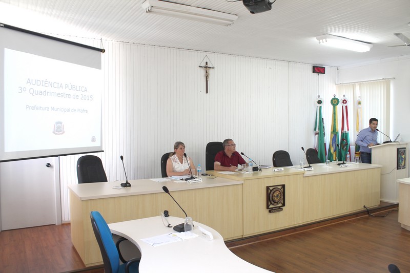 Audiência pública apresentou metas fiscais do 3º quadrimestre de 2015 do município de Mafra