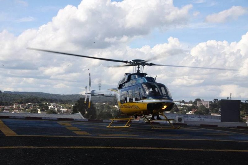 Vítima em estado grave foi transportada de helicóptero em Mafra