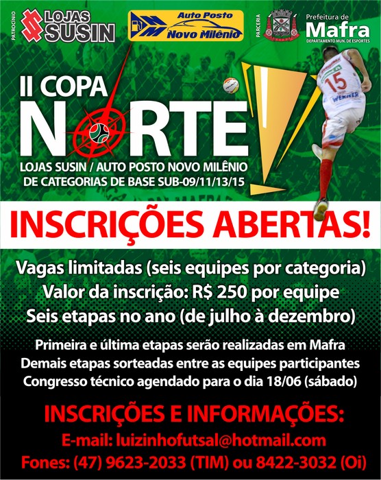 Abertas as inscrições para a II Copa Norte Lojas SusinAuto Posto Novo Milênio (2)