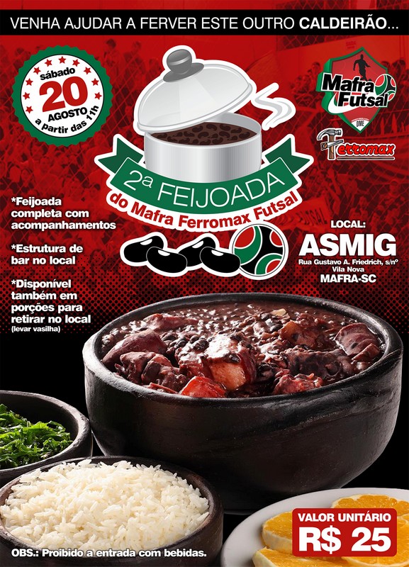 Segunda edição da feijoada do Mafra Ferromax acontece neste sábado (20)