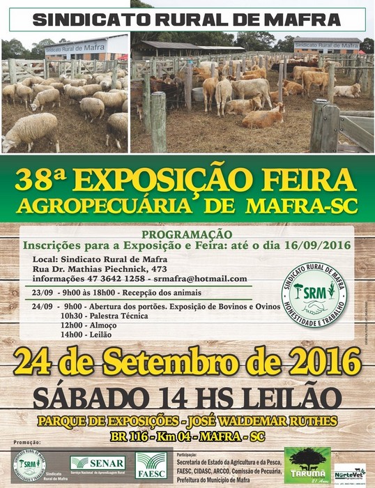 Sindicato Rural de Mafra realiza a 38ª Exposição Feira Agropecuária