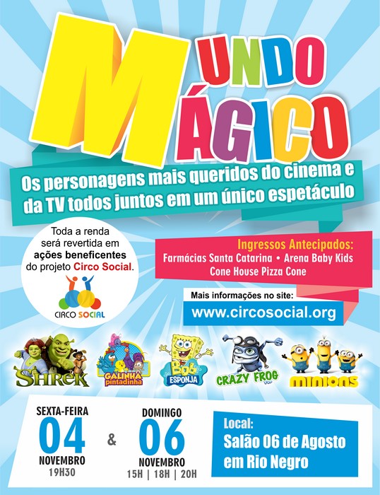 Evento infantil Mundo Mágico em Rio Negro - Circo Social
