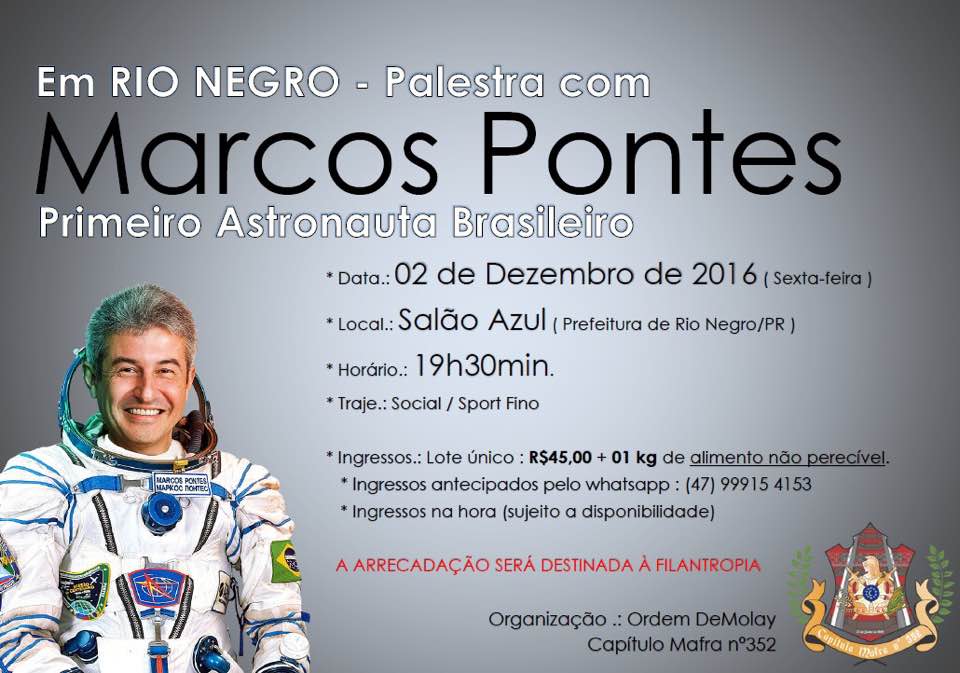 Rio Negro recebe o astronauta Marcos Pontes nesta sexta-feira (02)