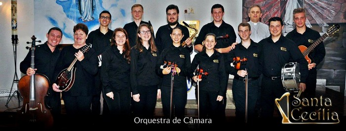 Orquestra de Câmara Santa Cecília – noite de estréia – Paróquia N. Sra. das Graças – Mafra SC. Pároco Padre Vilnei Carlos Pscheidt.