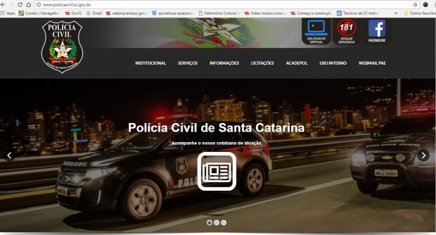 Polícia Civil de Santa Catarina lança novo site destinado à divulgação de serviços ao cidadão