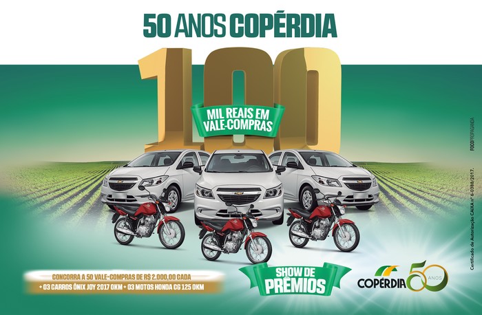 Copérdia lança promoção em comemoração aos seus 50 anos de história
