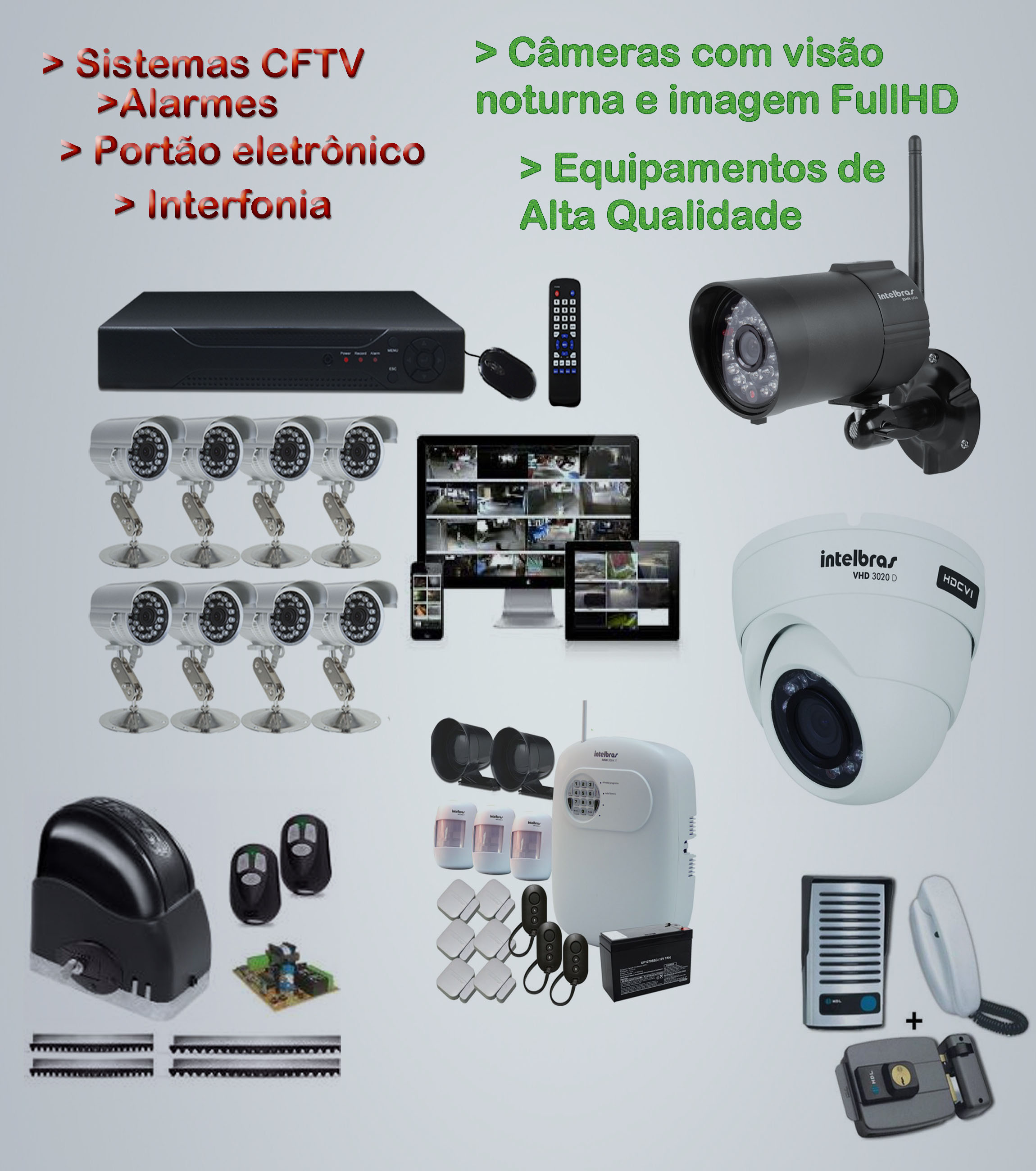 Câmeras de segurança, alarmes, portão eletrônico e interfone | Click ...