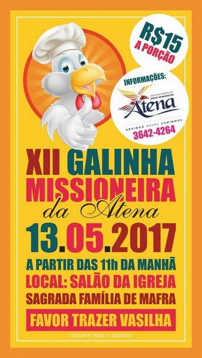 Tradicional Galinha Missioneira da ATENA ocorre no próximo sábado (13)